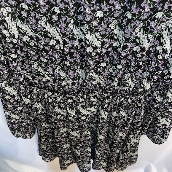 Skies Are Blue Women’s MIDI Dress Size Med Black Floral Going Out Party Church - Picture 12 of 12